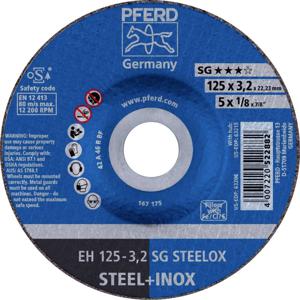 PFERD EH 125-3,2 SG STEELOX 61333432 Doorslijpschijf gebogen 125 mm 25 stuk(s) RVS, Staal