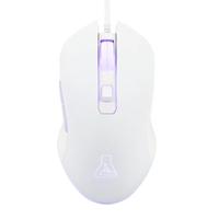 The G-Lab - Kult Helium - Witte gamingmuis met kabel USB - Optische sensor 800 tot 6400 dpi, achtergrondverlichting 7 kleuren, 6 toetsen - Ultra responsieve witte gamingmuis - compatibel met