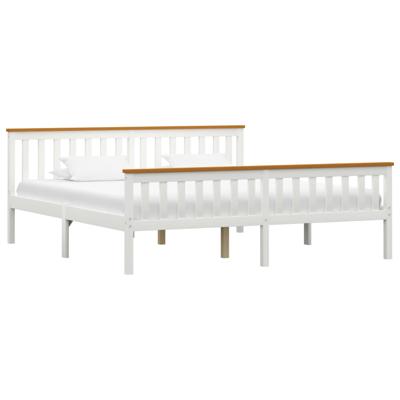 vidaXL Bedframe massief grenenhout wit 180x200 cm