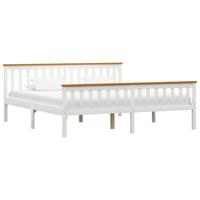 vidaXL Bedframe massief grenenhout wit 180x200 cm