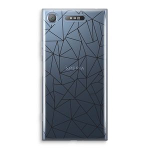 Geometrische lijnen zwart: Sony Xperia XZ1 Transparant Hoesje