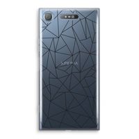 Geometrische lijnen zwart: Sony Xperia XZ1 Transparant Hoesje - thumbnail