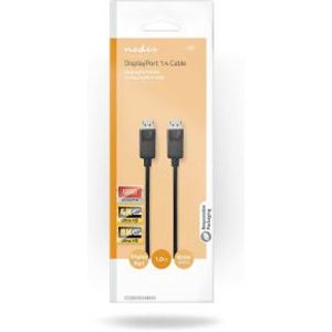 DisplayPort-Kabel | DisplayPort Male | DisplayPort Male | 8K@60Hz | Vernikkeld | 1.0 m | Rond | PVC