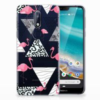 Nokia 7.1 TPU Hoesje Flamingo Triangle - thumbnail