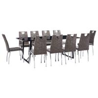 vidaXL 11-delige Eethoek kunstleer bruin