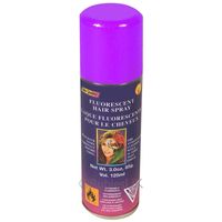 Haarverf/haarspray - neon paars - spuitbus - 125 ml - Carnaval - thumbnail