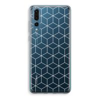 Zwart-witte kubussen: Huawei P20 Pro Transparant Hoesje - thumbnail