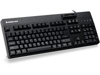IOGEAR 104-Key Keyboard w/Built-in Common Access Card Reader, GKBSR202TAA