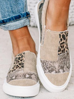 Vintage Leopard Snake Panel Espadrilles Sneakers