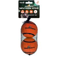 Dog Comets Neutron Star - Hondenbal met piep - Ø 7,5 cm - hondenspeelgoed - tennisbal - bouncing tennisbal - 2 stuks - oranje