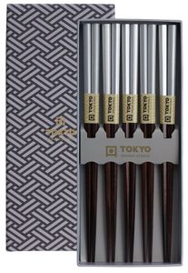 Tokyo Design Studio - Chopsticks Set - Eetstokjes - Platinum Eetstokjes - 5 paar