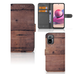 Xiaomi Redmi Note 10S | 10 4G | Poco M5s Book Style Case Old Wood