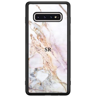 Samsung Galaxy S10 glazen hoesje ontwerpen - Parelmoer marmer