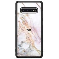 Samsung Galaxy S10 glazen hoesje ontwerpen - Parelmoer marmer