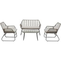 Kare Design Tuinmeubelset Hilo Grijs 4-zits