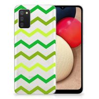 Samsung Galaxy A02s TPU bumper Zigzag Groen