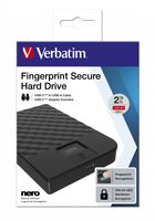 Verbatim Store n Go Fingerprint Secure 2 TB Externe harde schijf (2,5 inch) USB 3.2 Gen 1 Zwart 53651 - thumbnail