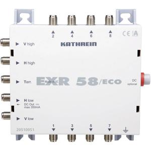 Kathrein EXR 58/ECO Satelliet multiswitch Ingangen (satelliet): 5 (4 satelliet / 1 terrestrisch) Aantal gebruikers: 8