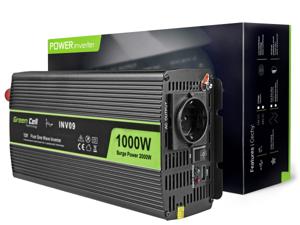 Green Cell INV09 netvoeding & inverter Auto 1000 W Zwart