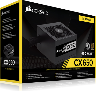 Corsair CX650 power supply unit 650 W 24-pin ATX ATX Zwart
