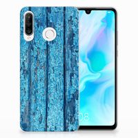 Huawei P30 Lite Bumper Hoesje Wood Blue - thumbnail