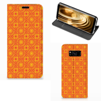 Samsung Galaxy S8 Hoesje met Magneet Batik Oranje