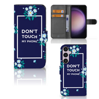 Samsung Galaxy S24 Plus Portemonnee Hoesje Flowers Blue DTMP - thumbnail