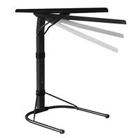 QUVIO Laptoptafel Bijzettafel voor sofa couch woonkamer Verstelbaar tafel, Opvouwbare Tafel Salontafel, Macbook tafel, side table, kunststof tafelblad en staal, 43 x 43 x 70 cm, Zwart