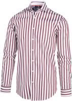 Blue Industry Heren Overhemd Wit Paars Gestreept Perfect Fit