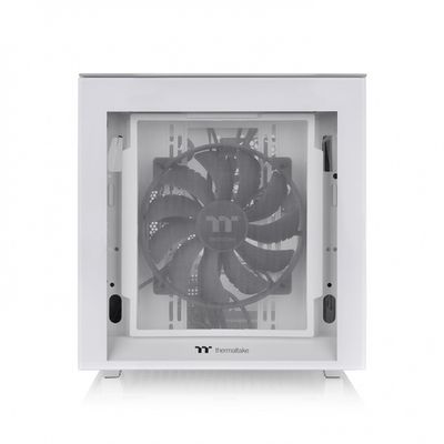 Thermaltake Divider 200 TG Snow Micro-tower PC-behuizing Wit 2 voorgeïnstalleerde ventilators, Zijvenster, Stoffilter