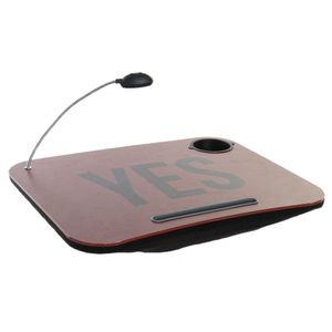 Schootkussen/laptray met LED verlichting 48 x 38 cm Yes print terracotta