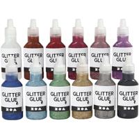 Glitterlijm - Diverse Kleuren (12 x 25 ml)