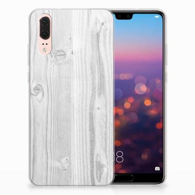 Huawei P20 Bumper Hoesje White Wood