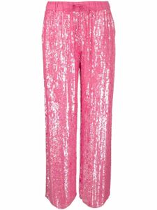 P.A.R.O.S.H. pantalon ample brodé de sequins - Rose