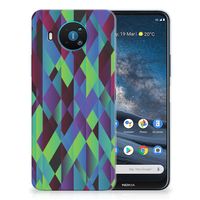 Nokia 8.3 TPU Hoesje Abstract Green Blue