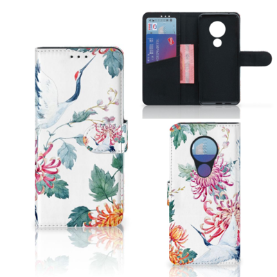 Nokia 7.2 | Nokia 6.2 Telefoonhoesje met Pasjes Bird Flowers