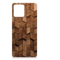 Bumper Hoesje voor Motorola Moto G72 Wooden Cubes