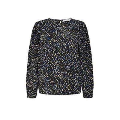 ONLY semi-transparante top ONLRIVANA met all over print en open detail zwart/blauw/beige ONLY semi-transparante top ONLRIVANA met all over print en open detail zwart/blauw/beige