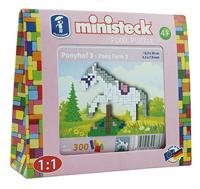 Ministeck 32587 - mozaïekafbeelding Ponyhof 3 pony springend, steekplaat, ca. 300 onderdelen en accessoires, als cadeau voor creatief spelen