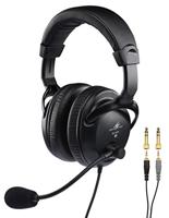 MONACOR BH-009 Professionele Stereo Hoofdtelefoon met Dynamic Strap Microfoon, On-Ear Oortelefoon in zwart