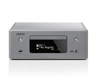 Denon RCDN10 Stereo Receiver met CD Speler & Radio, HiFi Receiver met Bluetooth, WiFi, Airplay 2, Muziek Streamen, HEOS Multiroom, 2x Optische Ingang - Grijs