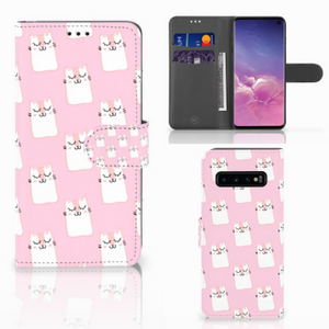 Samsung Galaxy S10 Telefoonhoesje met Pasjes Sleeping Cats