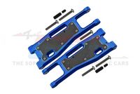 GPM - Traxxas Sledge Aluminium 6061-T6 Front Lower Arms Set, Blue + Carbon Fibre Dust Proof Protection Plate