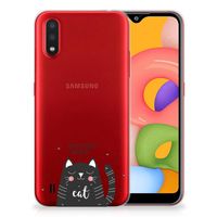 Samsung Galaxy A01 Telefoonhoesje met Naam Cat Good Day