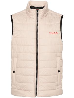 HUGO Bodywarmer met logoprint - Beige HUGO Bodywarmer met logoprint - Beige