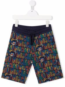 Moschino Kids short à imprimé monogrammé - Bleu