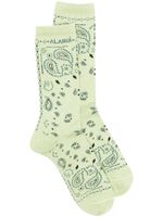 Alanui chaussettes à logo brodé - Vert