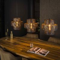 LifestyleFurn Hanglamp Jaamal Burned finish, 3-lamps - Zwart bruin - thumbnail