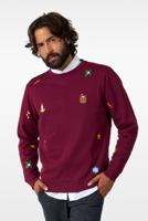 Kersttrui X-Mas Icons Bordeaux Rood