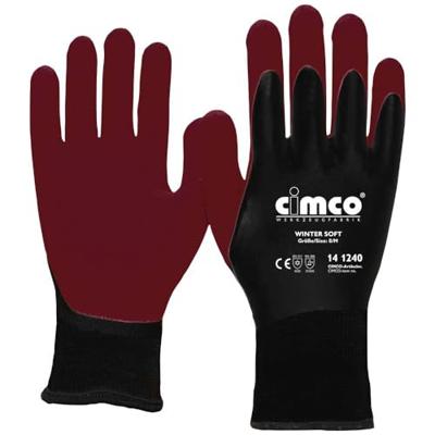 Cimco Winter Soft donkerrood/zwart 141243 vinyl werkhandschoen maat (handschoenen): 11, XXL EN 3